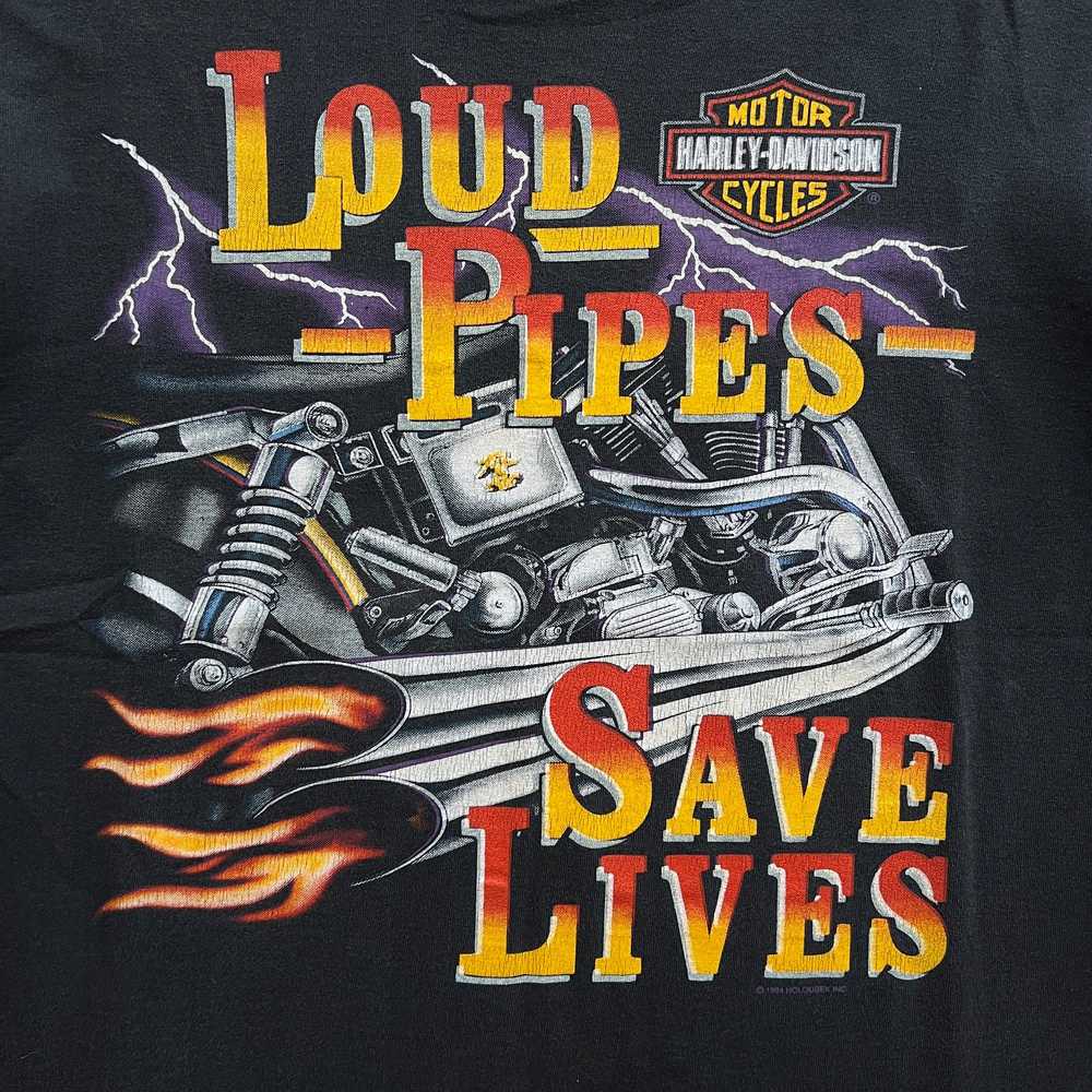 1994 Harley Davidson ‘Loud Pipes Save Lives’ Tee - Gem