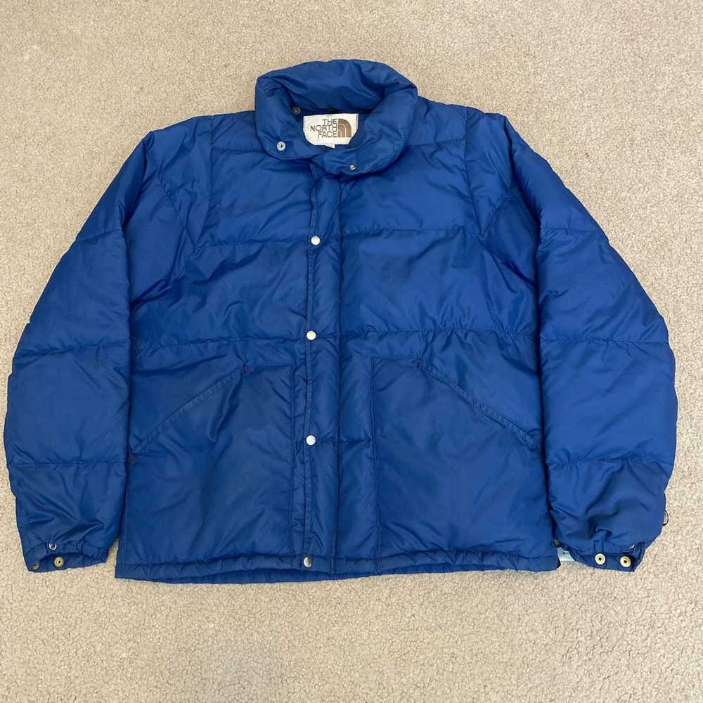 Vintage 70’s The North Face Blue Puffer Down Jack… - image 1