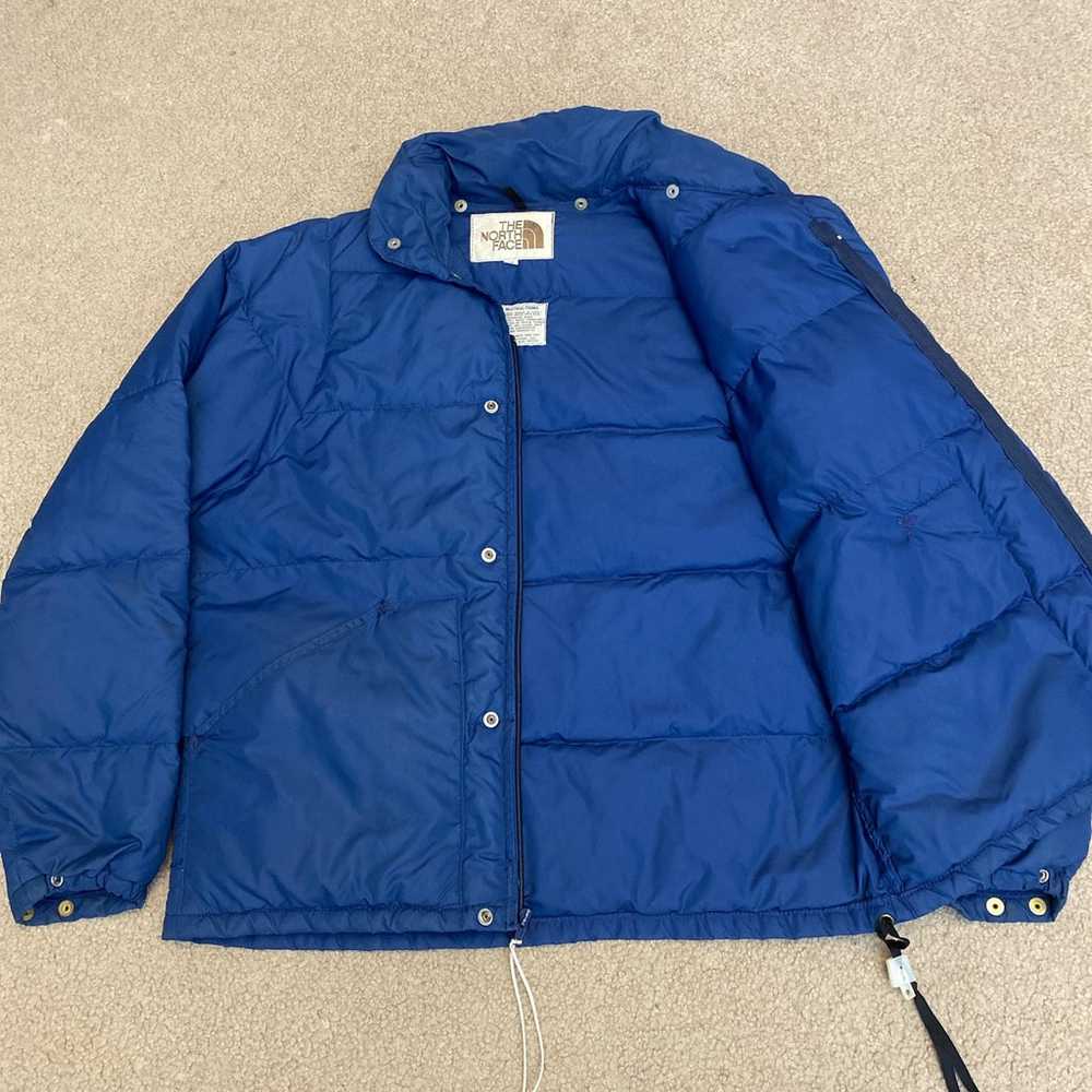 Vintage 70’s The North Face Blue Puffer Down Jack… - image 3