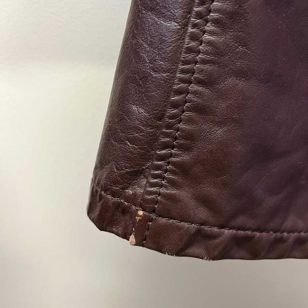 Cooper Vintage Brown Leather Button Up Jacket Fle… - image 10