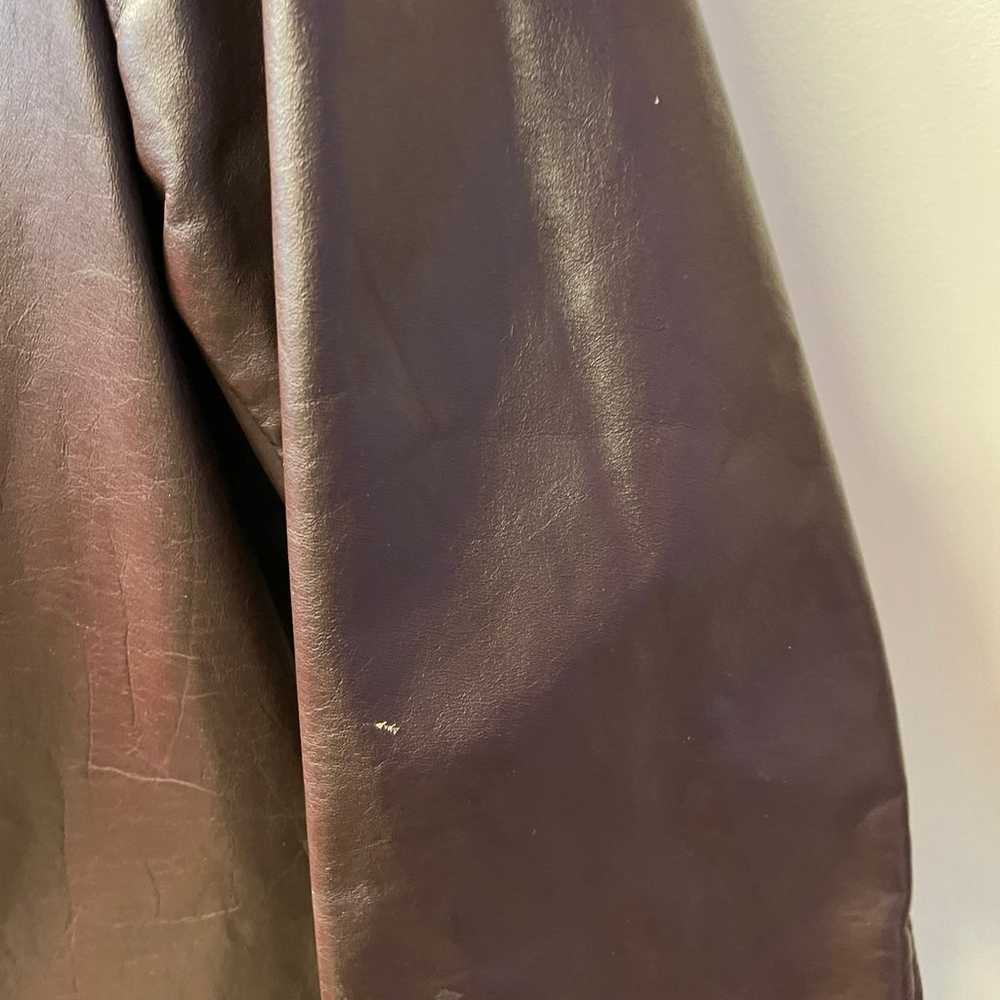 Cooper Vintage Brown Leather Button Up Jacket Fle… - image 8