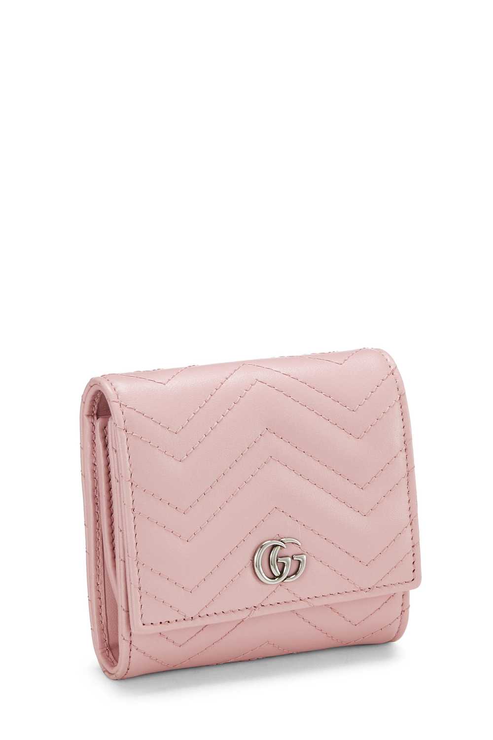 Pink Leather GG Marmont Card Case - image 2