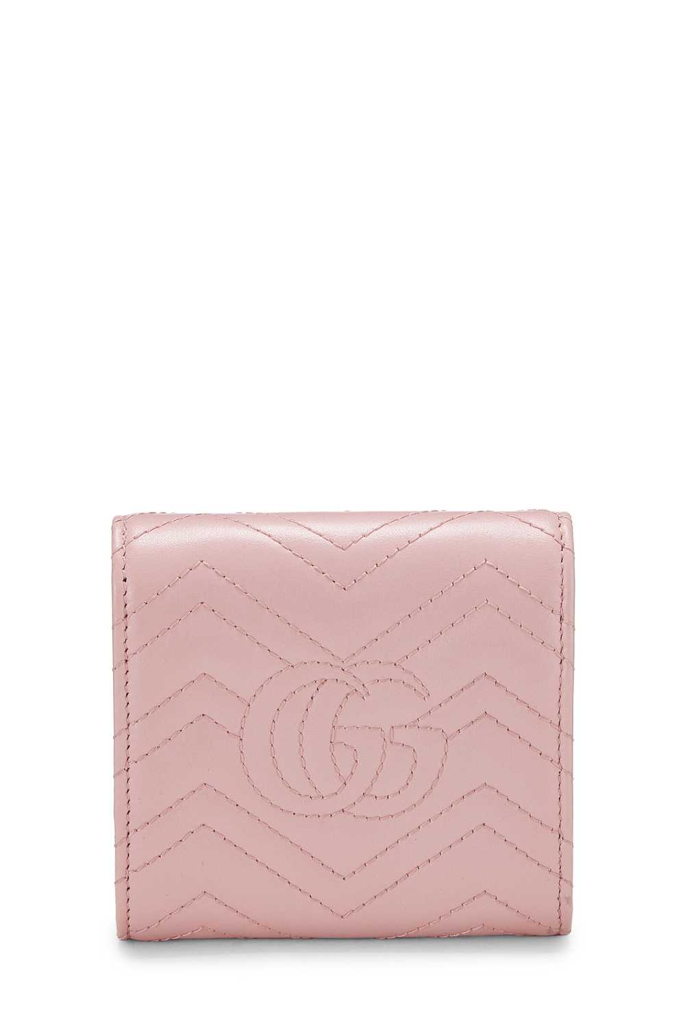 Pink Leather GG Marmont Card Case - image 3