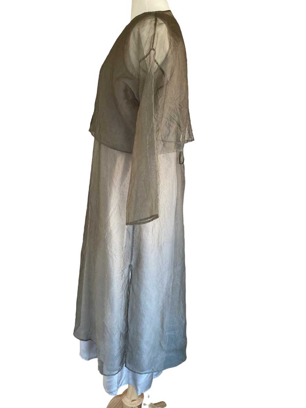 Beige Silk Crinkle Slip, Dress, and Jacket, M - image 3