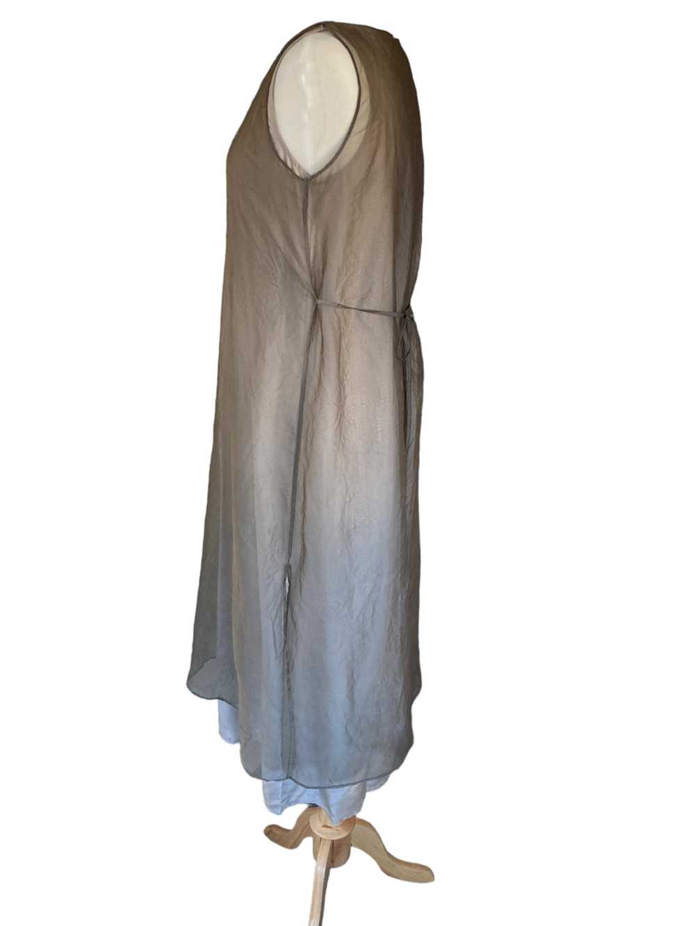 Beige Silk Crinkle Slip, Dress, and Jacket, M - image 7