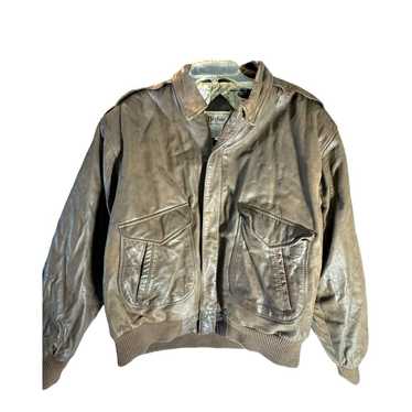 Vintage Bechamel Mens Leather Bomber Jacket Size L