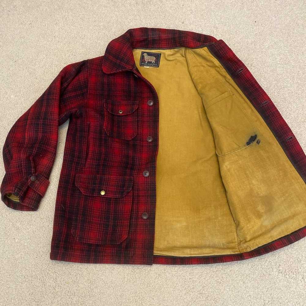 Vintage 50’s Woolrich Buffalo Plaid Wool Mackinaw… - image 3