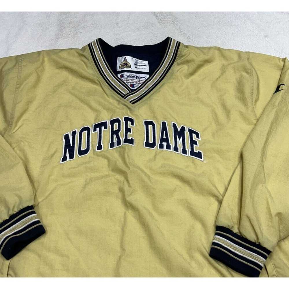 Vintage Notre Dame Windbreaker Pullover XL Champi… - image 2