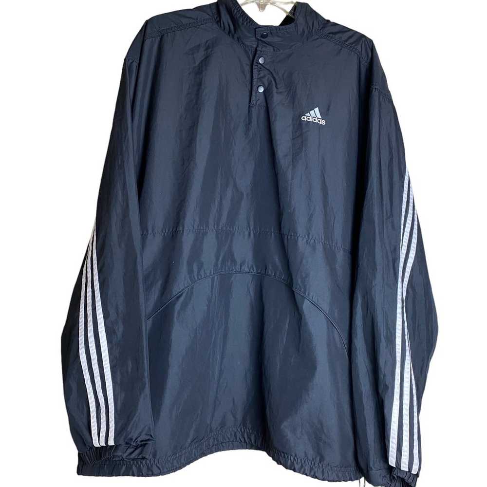 Vintage 90s Adidas Team Windbreaker Black Jacket … - image 1