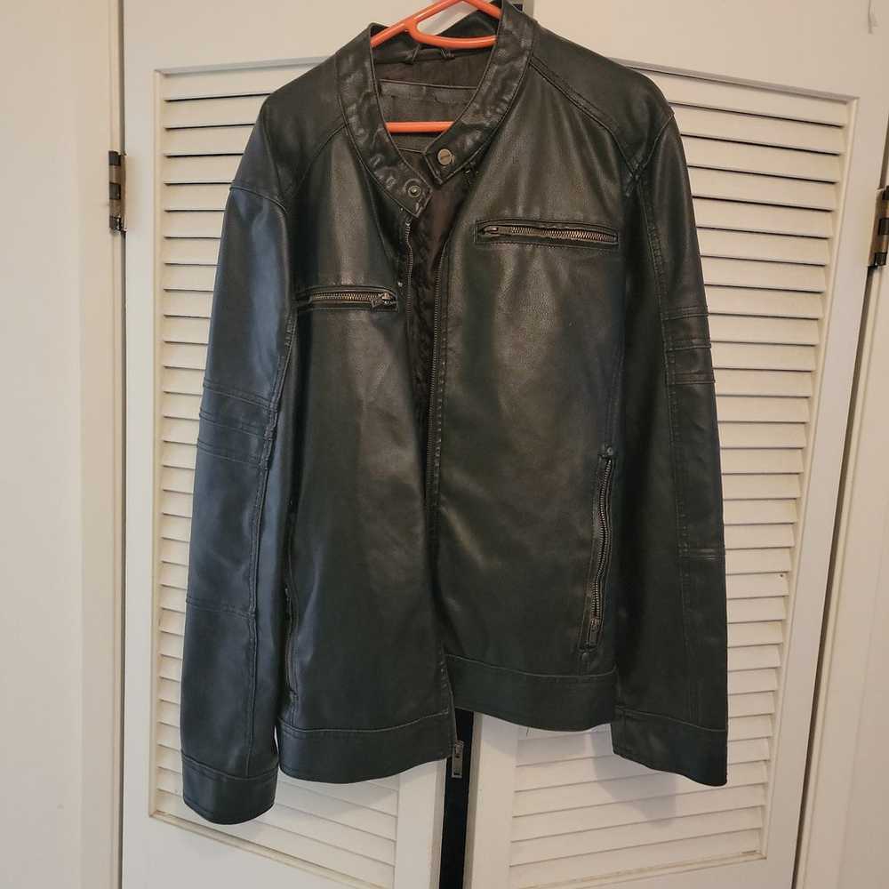 Guess heavy Leather motorcycle Jacket - image 1