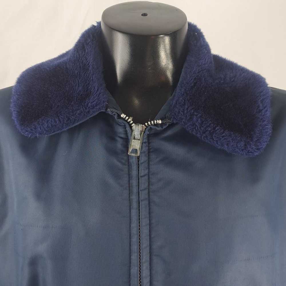 Vintage 70s Golden Fleece navy blue lined fur col… - image 4