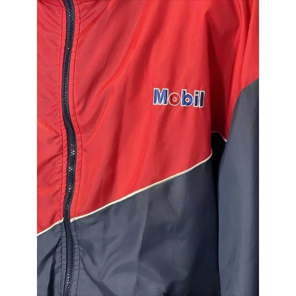 Vtg Crest Mobil Windbreaker Jacket underline Flee… - image 7