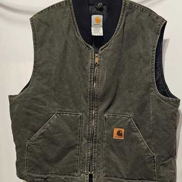 Vintage Carhartt Duck Vest Insulated Quilt Lined … - image 1