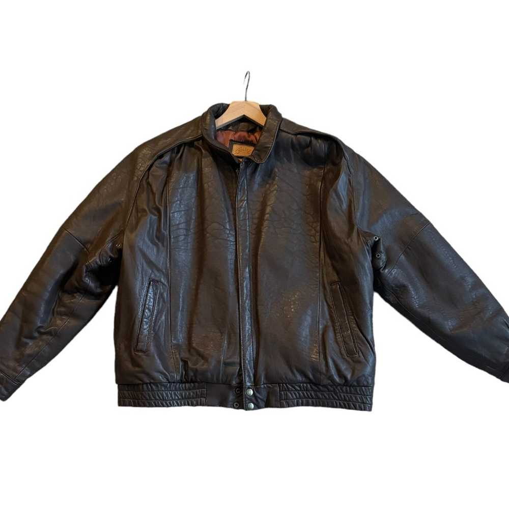 Pour Le Sport Vintage Brown Genuine Leather Jacke… - image 1