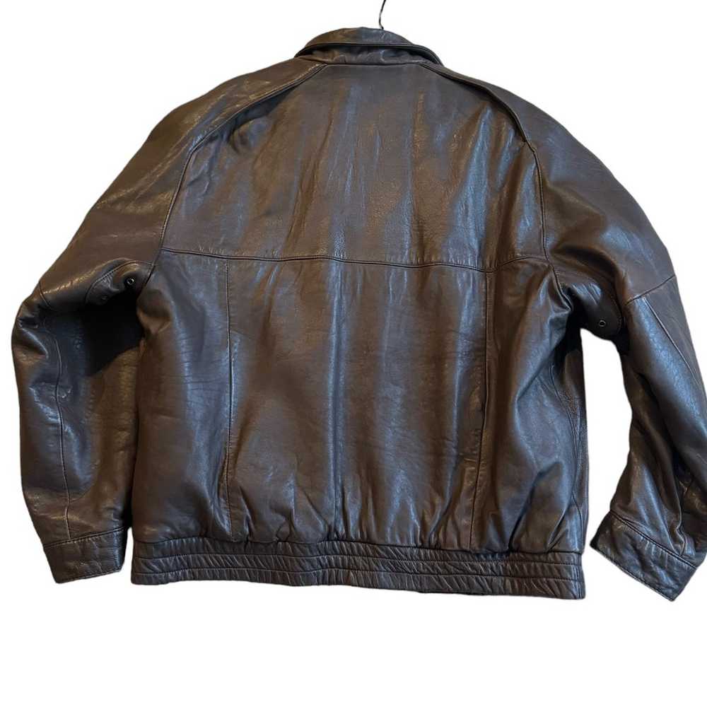 Pour Le Sport Vintage Brown Genuine Leather Jacke… - image 2