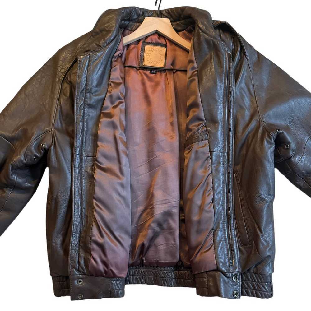 Pour Le Sport Vintage Brown Genuine Leather Jacke… - image 3
