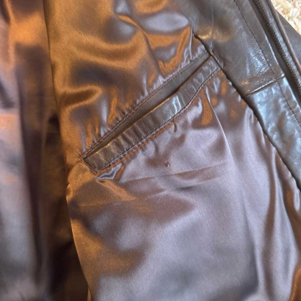 Pour Le Sport Vintage Brown Genuine Leather Jacke… - image 9