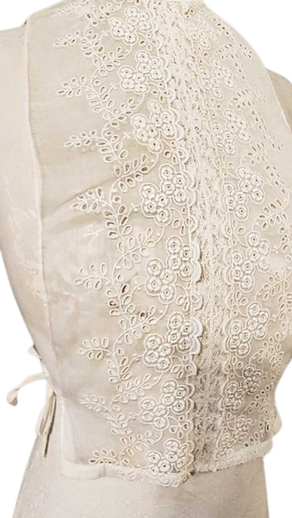 Vintage 1940s Off White Sheer Cotton And Lace Dic… - image 4