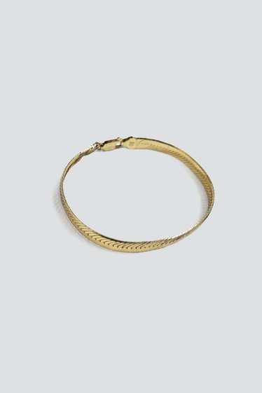 Vintage 14K Gold Vermeil Herringbone Chain Bracele