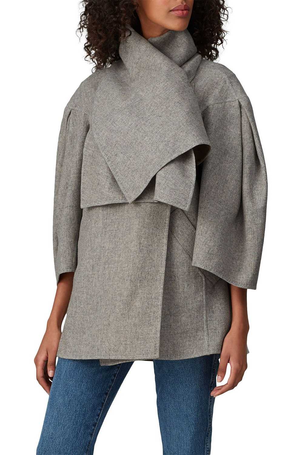 TEIJA Grey Shawl Collar Wool Coat - image 2