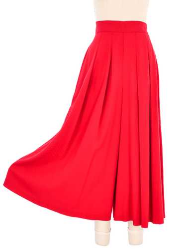 Red Pleated Culottes