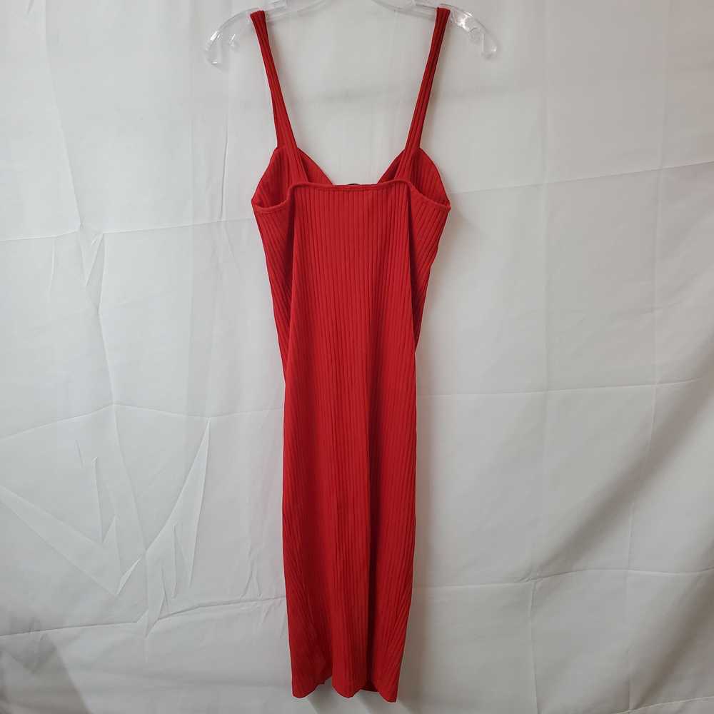 Zara Red Ribbed Sleeveless Dress Size M - image 2