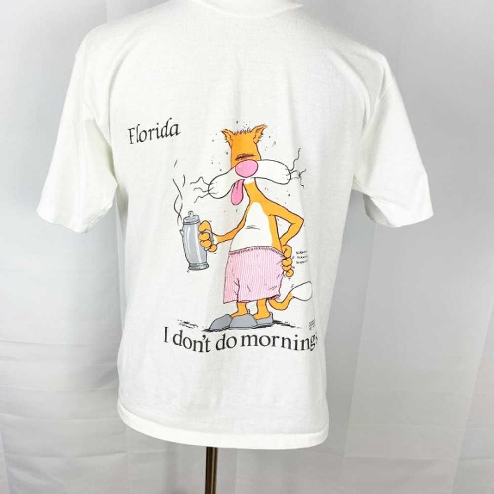 Vintage 1990 Graphic T-shirt I don't do mornings … - image 1