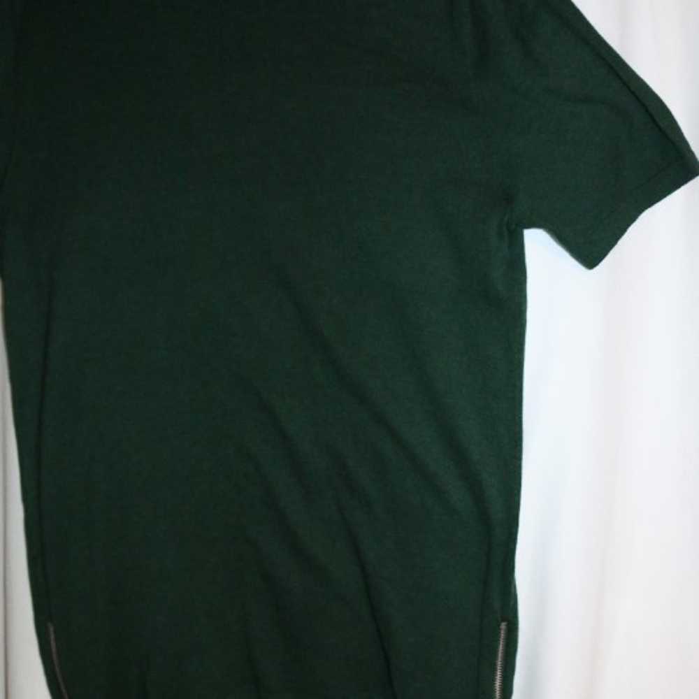 Soft Muscle Fit Green Shirt with Side Zippers 100… - image 4