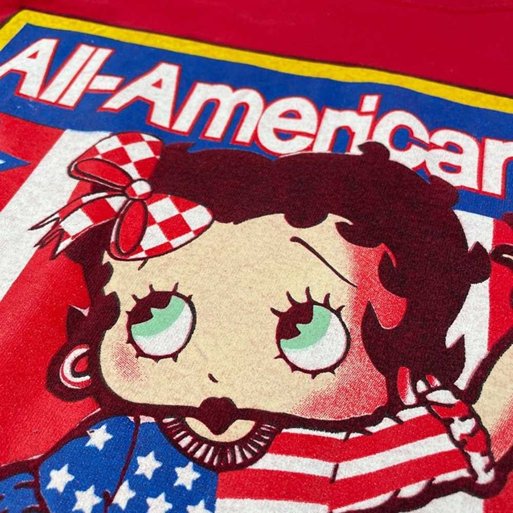 Vintage Betty Boop T Shirt All American Betty USA… - image 7