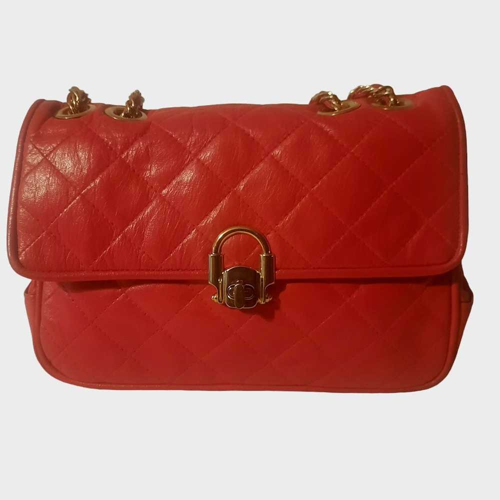 Vintage DI BENITO Quilted Leather Flap Front Conv… - image 5