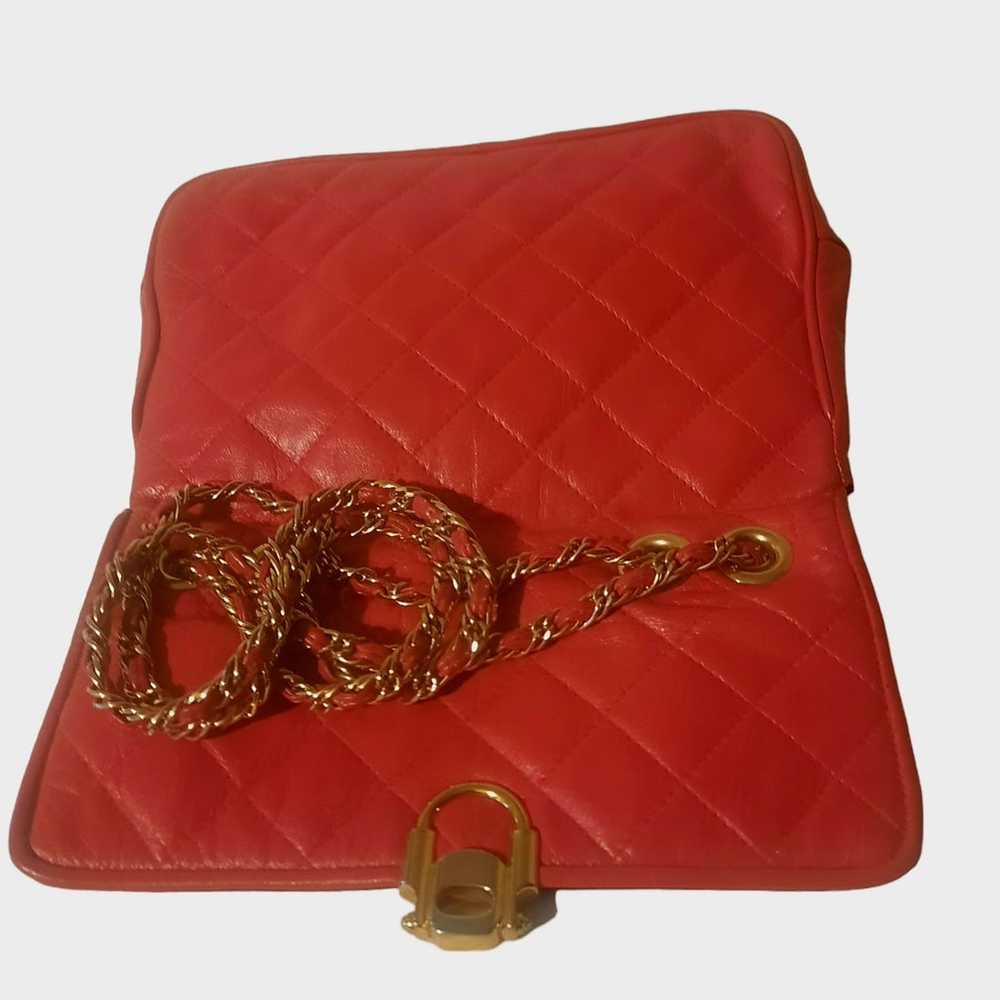Vintage DI BENITO Quilted Leather Flap Front Conv… - image 8