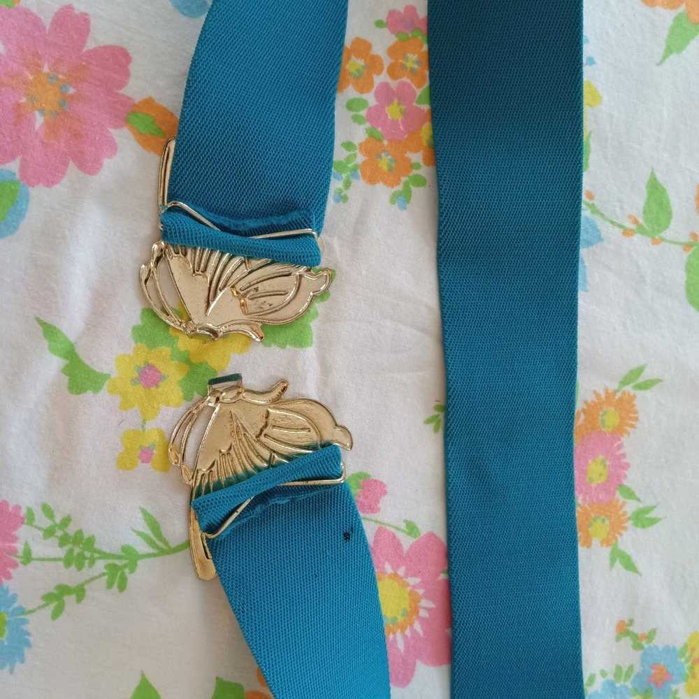 Vintage Blue Butterfly Stretch Belt - image 5
