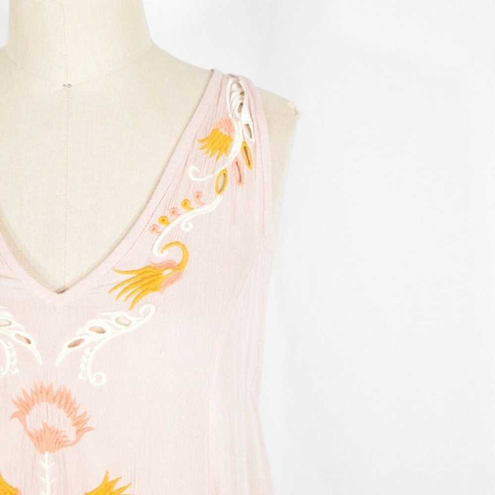 Free People Pastel Embroidered Lace-Up Trapeze Sl… - image 5