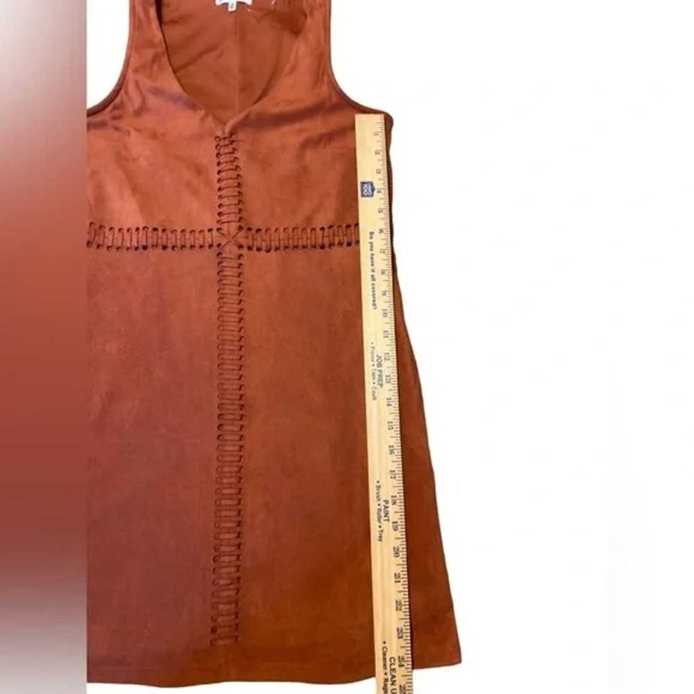 Black Swan rust colored velvet feel mini dress si… - image 3