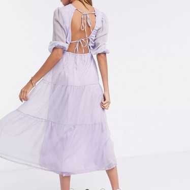 Backless tiered maxi dress in lilac - image 1