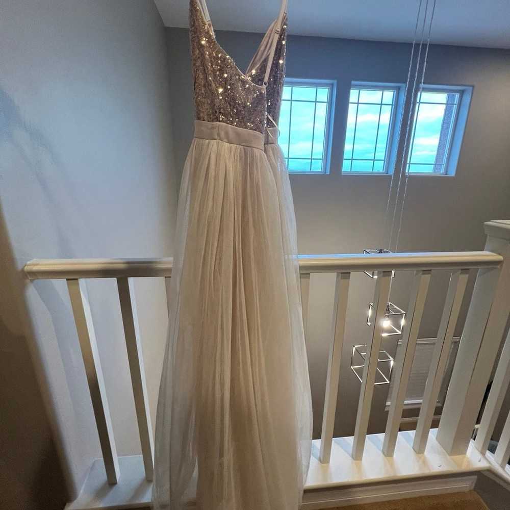 NWOT Ivory Tulle - Gold Sequin Maxi Dress - Small - image 2