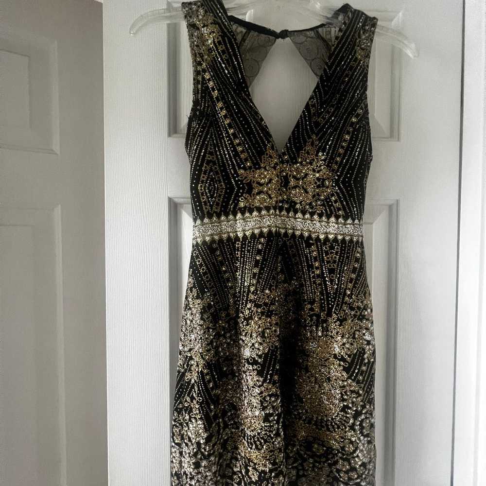 Sparkly Black and gold dress - image 2