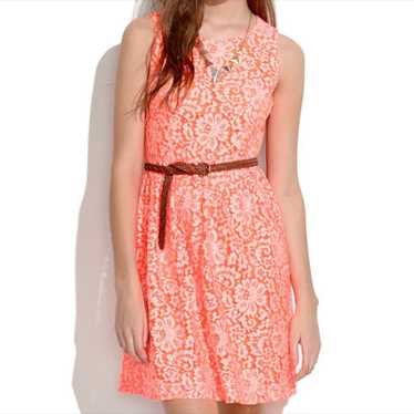 Madewell Neon Orange Lace Dress