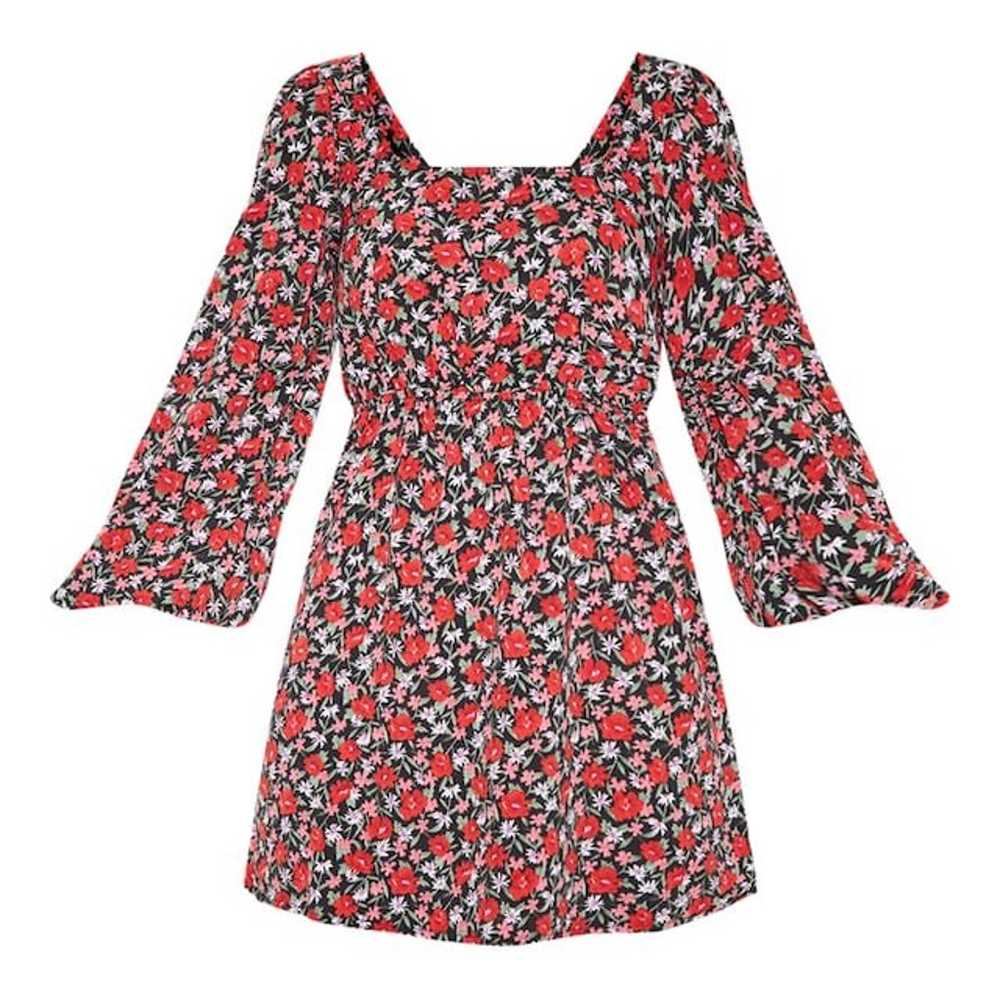 PrettyLittleThing Red Floral Dress Sz 0 - image 4
