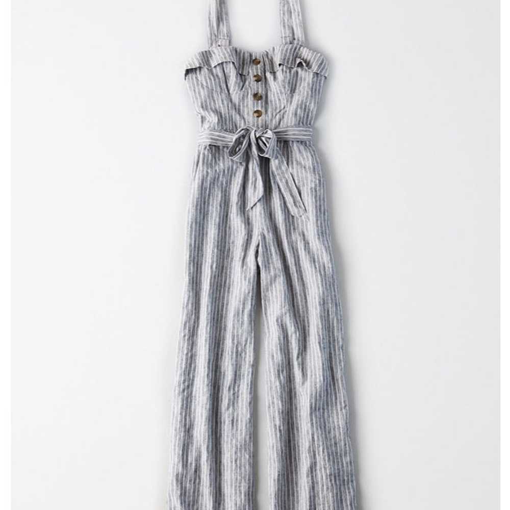 AE tie wasit striped jumpsuit - image 6