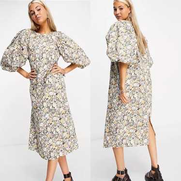 ASOS Object Floral Printed Exaggerated Puff Sleeve