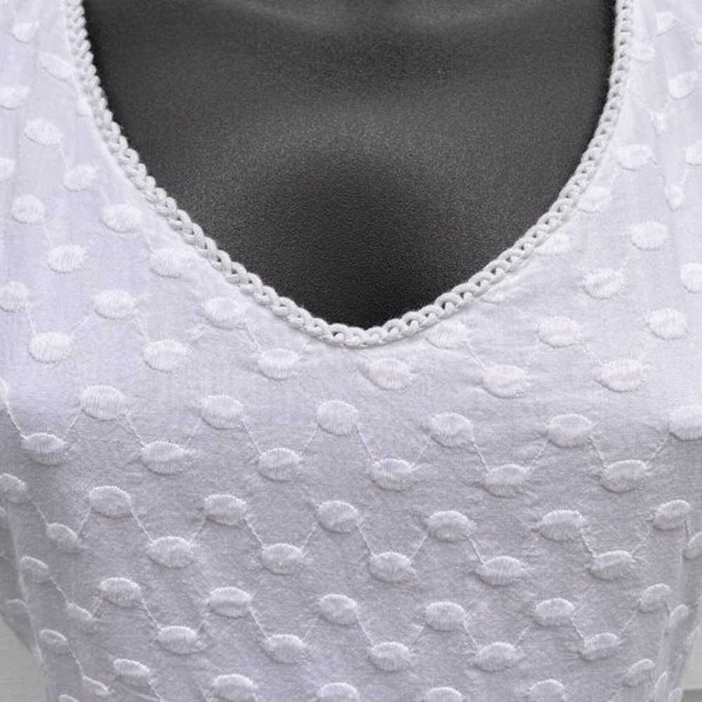 C Wonder Sleeveless White Embroidered Dot Fit & F… - image 7