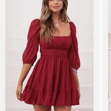 maroon party dress - image 1