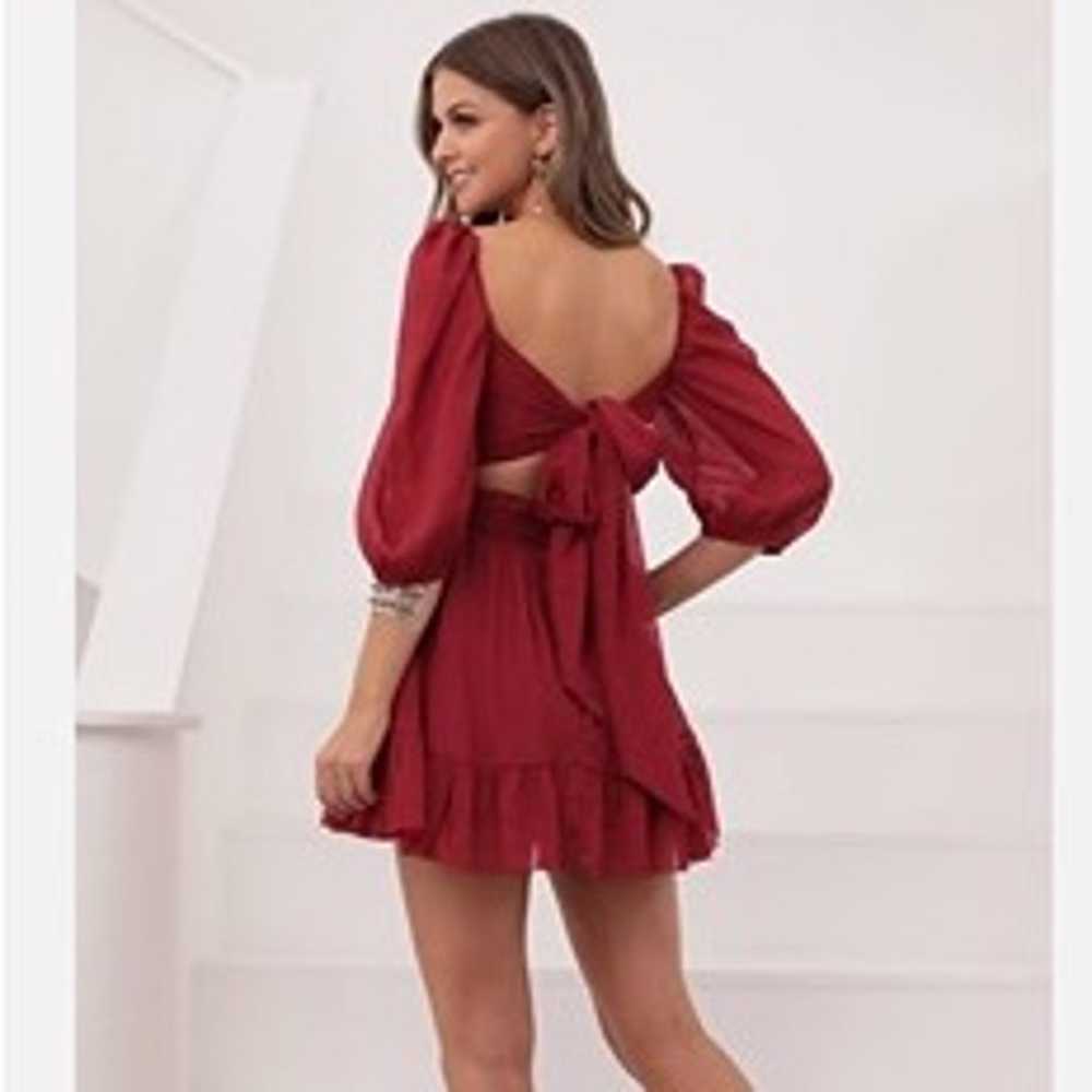 maroon party dress - image 2