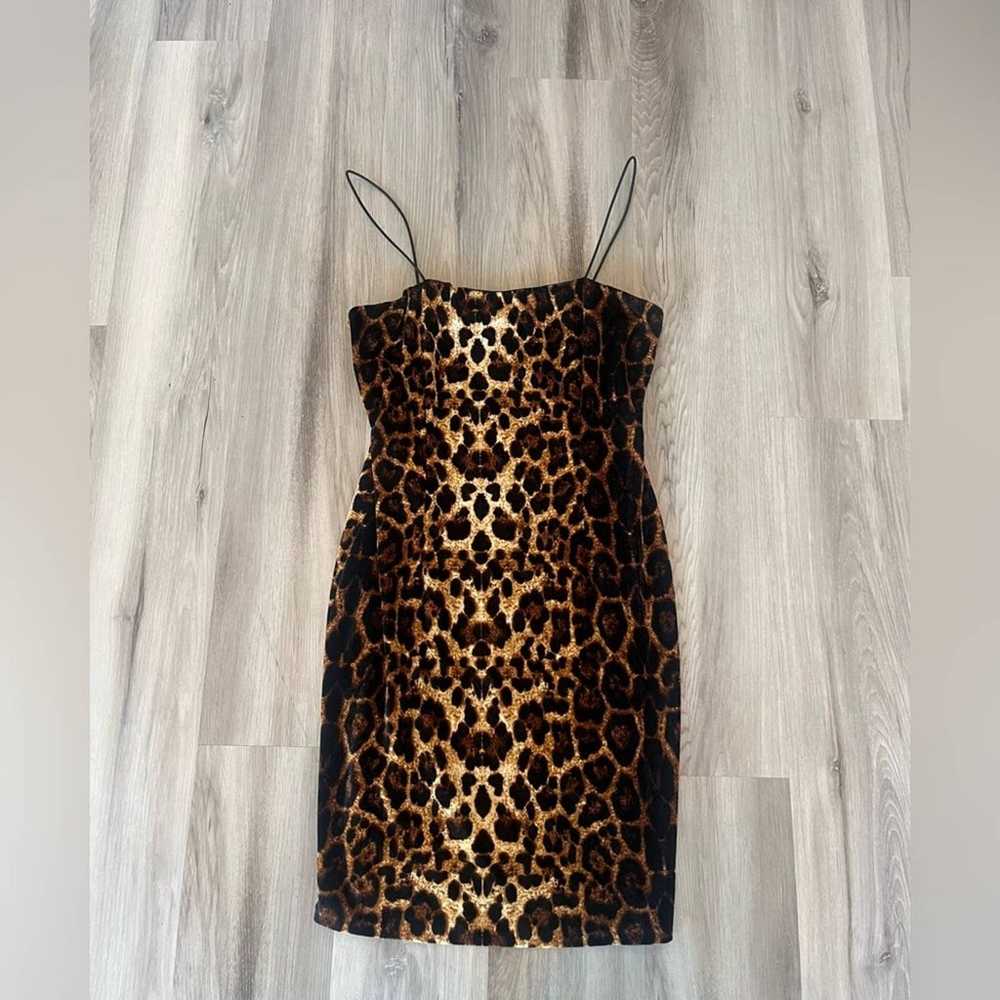 Aqua M Cheetah Print Mini Dress - image 1