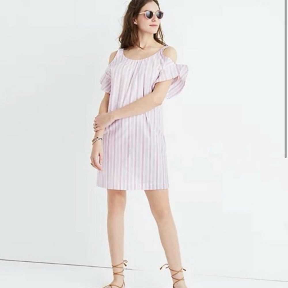 Madewell Flutter Sleeve Cold Shoulder Dress - image 2