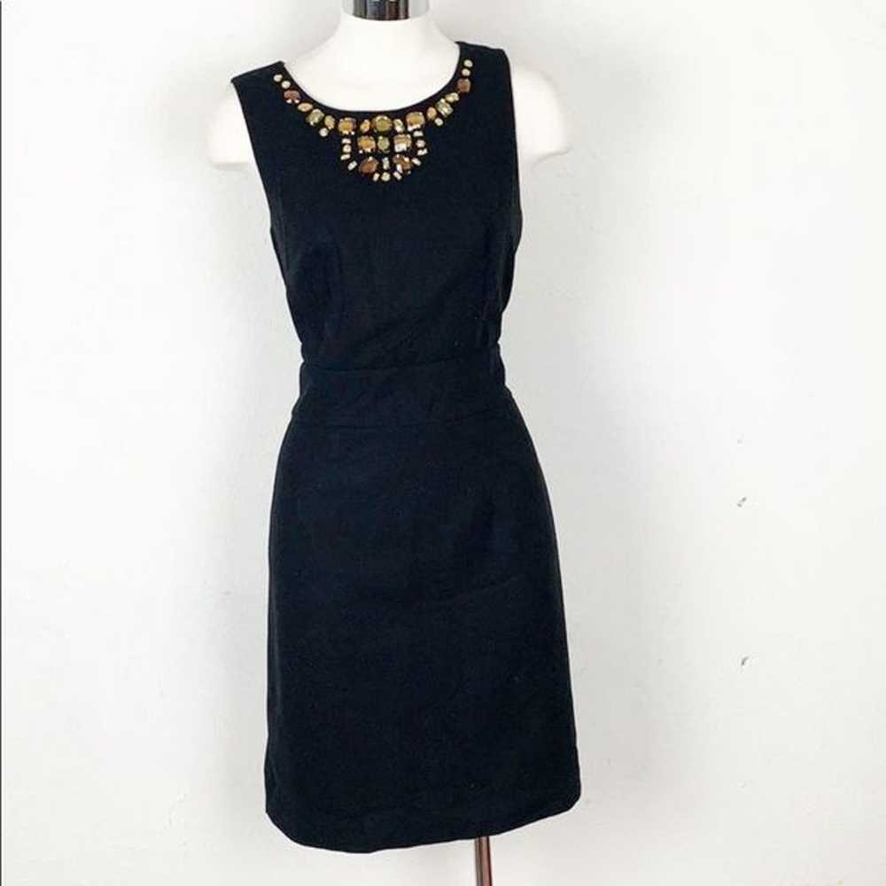 BANANA REPUBLIC Jeweled Wool Sheath Dress Black s… - image 2