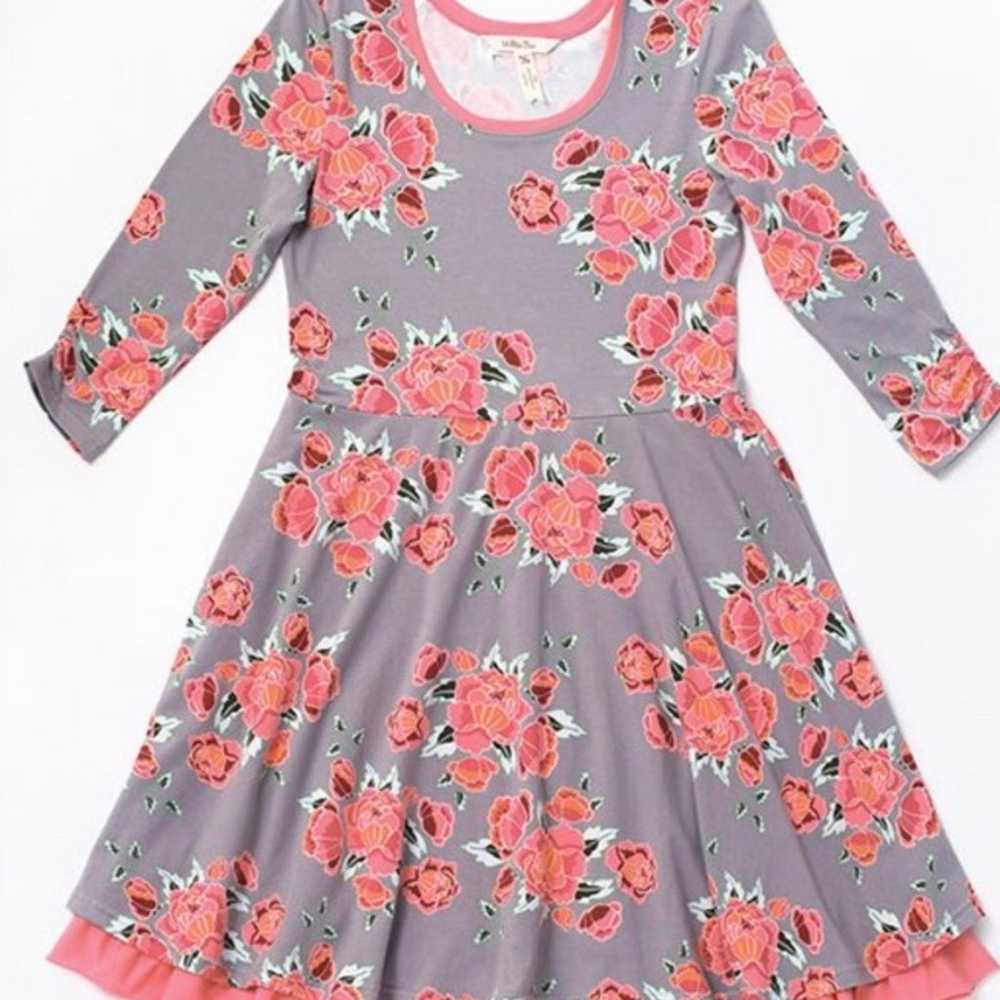Matilda Jane M Gray Floral Dress Marzipan A-Line … - image 1