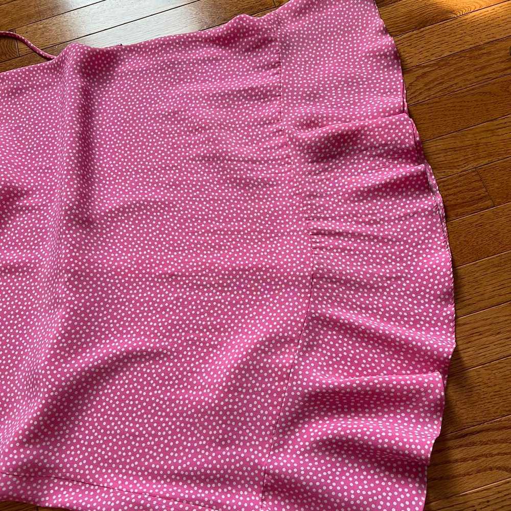 Pink Polkadot Faux Two Piece Maxi Dress - image 10