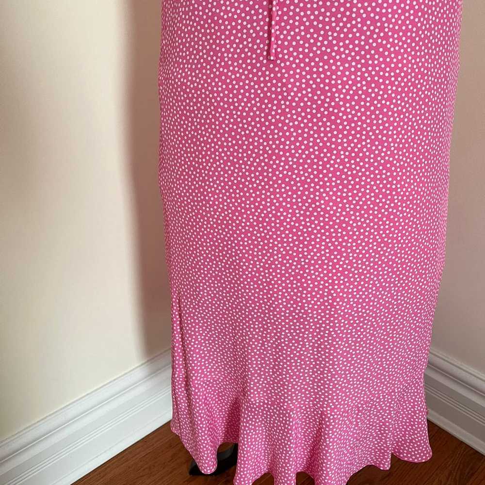 Pink Polkadot Faux Two Piece Maxi Dress - image 5